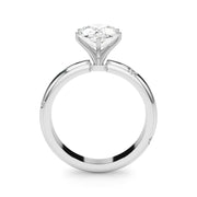 Lustrous Bands Straight Round Diamond Engagement Ring â€” 10K/14K Gold & Platinum