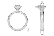 Lustrous Bands Straight Round Diamond Engagement Ring â€” 10K/14K Gold & Platinum