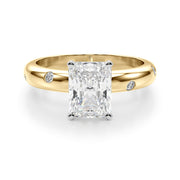 Lustrous Bands Straight Round Diamond Engagement Ring â€” 10K/14K Gold & Platinum