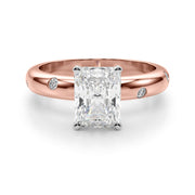 Lustrous Bands Straight Round Diamond Engagement Ring â€” 10K/14K Gold & Platinum