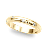 Burnish Set Half Eternity Ring in 10K/14K gold and platinum with certified lab-grown or natural diamonds
