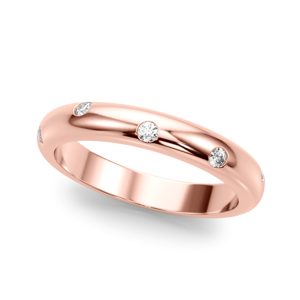 Burnish Set Half Eternity Ring in Gold & Platinum