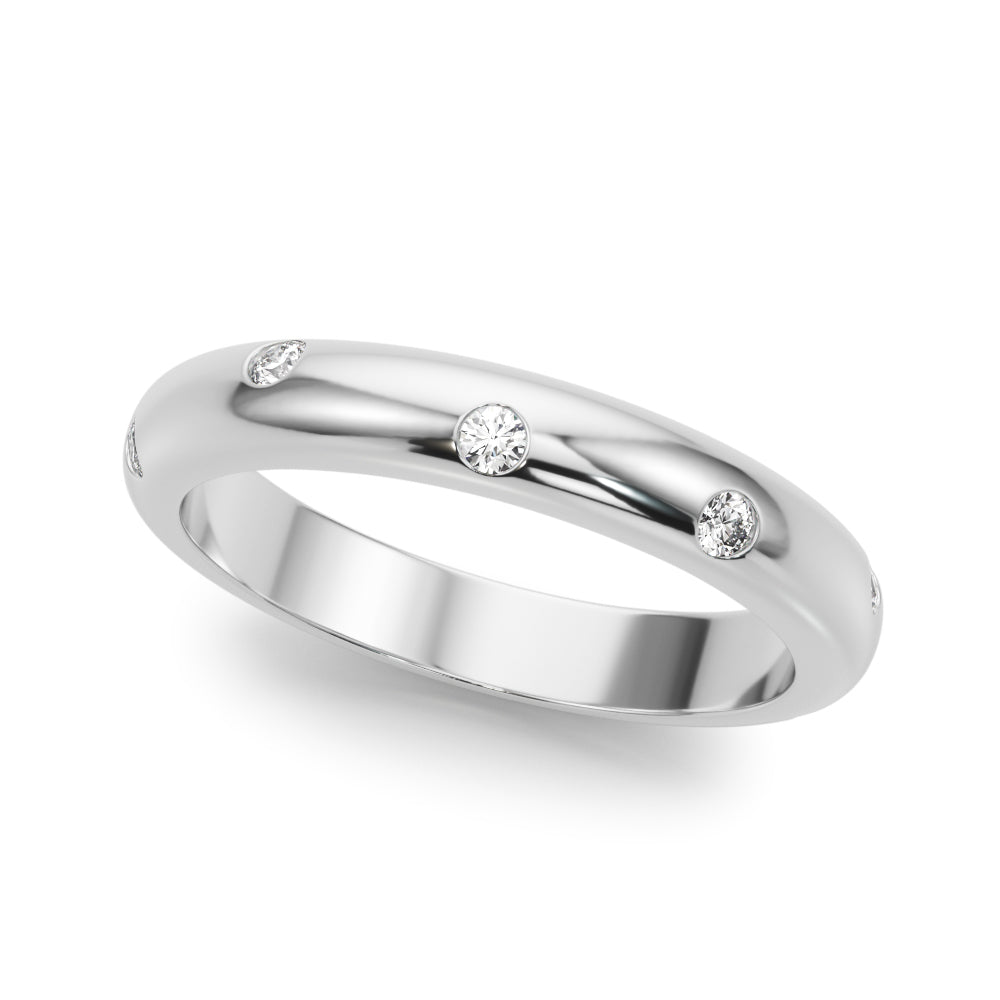 Burnish Set Half Eternity Ring in Gold & Platinum