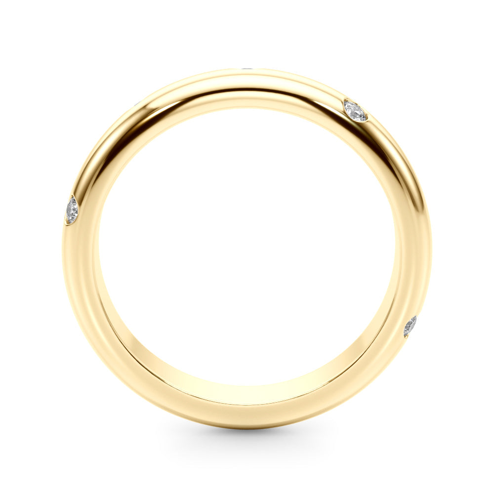 Burnish Set Half Eternity Ring in Gold & Platinum