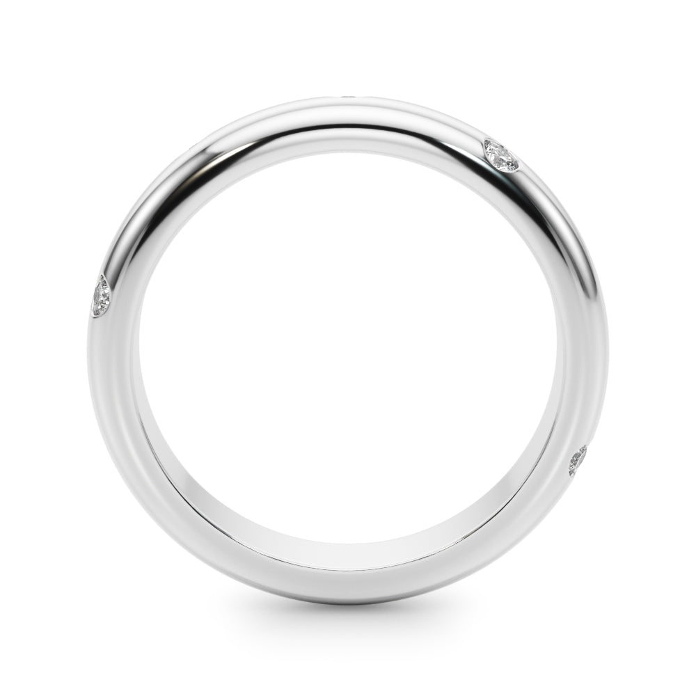 Burnish Set Half Eternity Ring in Gold & Platinum