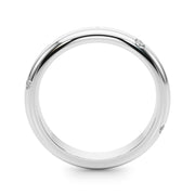 Burnish Set Half Eternity Ring in Gold & Platinum