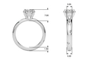 Opulent Bands Straight Round Diamond Engagement Ring â€” 10K/14K Gold & Platinum