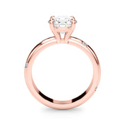 Opulent Bands Straight Round Diamond Engagement Ring â€” 10K/14K Gold & Platinum
