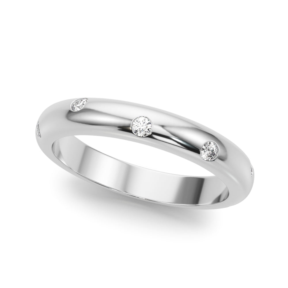 Burnish Set Half Eternity Ring in Gold & Platinum
