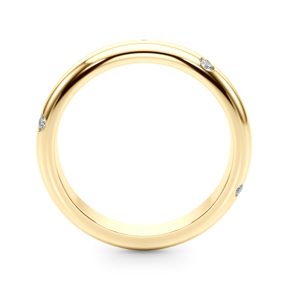 Burnish Set Half Eternity Ring in Gold & Platinum