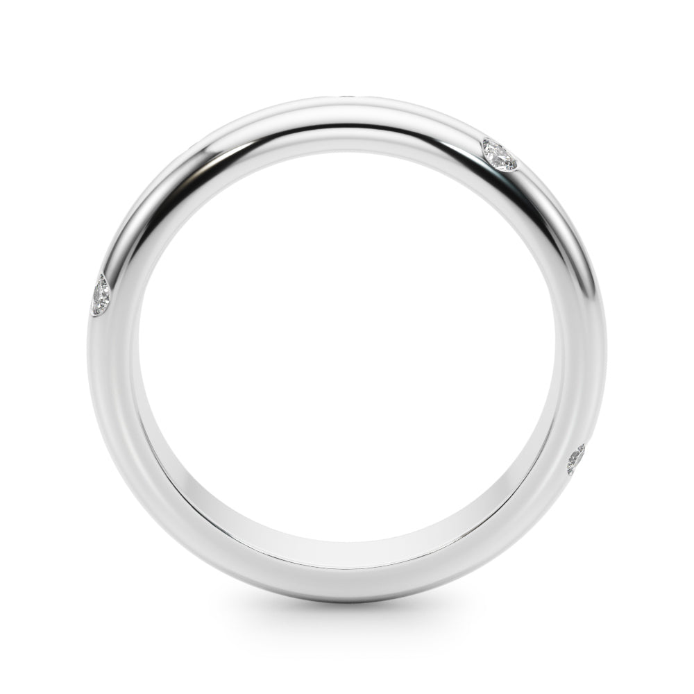 Burnish Set Half Eternity Ring in Gold & Platinum