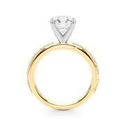 Celestial Sidestone Round Diamond Engagement Ring in 10K/14K gold and platinum with certified lab-grown or natural diamonds