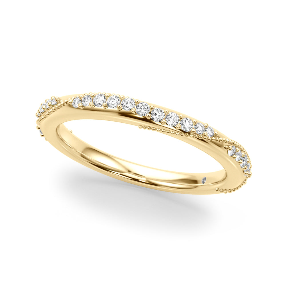 Twisting Contemporary Half Eternity Ring in 10K/14K gold and platinum with certified lab-grown or natural diamonds