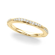 Twisting Contemporary Half Eternity Ring in 10K/14K gold and platinum with certified lab-grown or natural diamonds