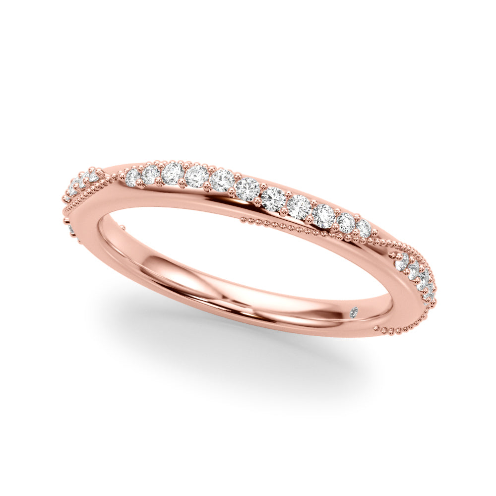 Twisting Contemporary Half Eternity Ring in Gold & Platinum