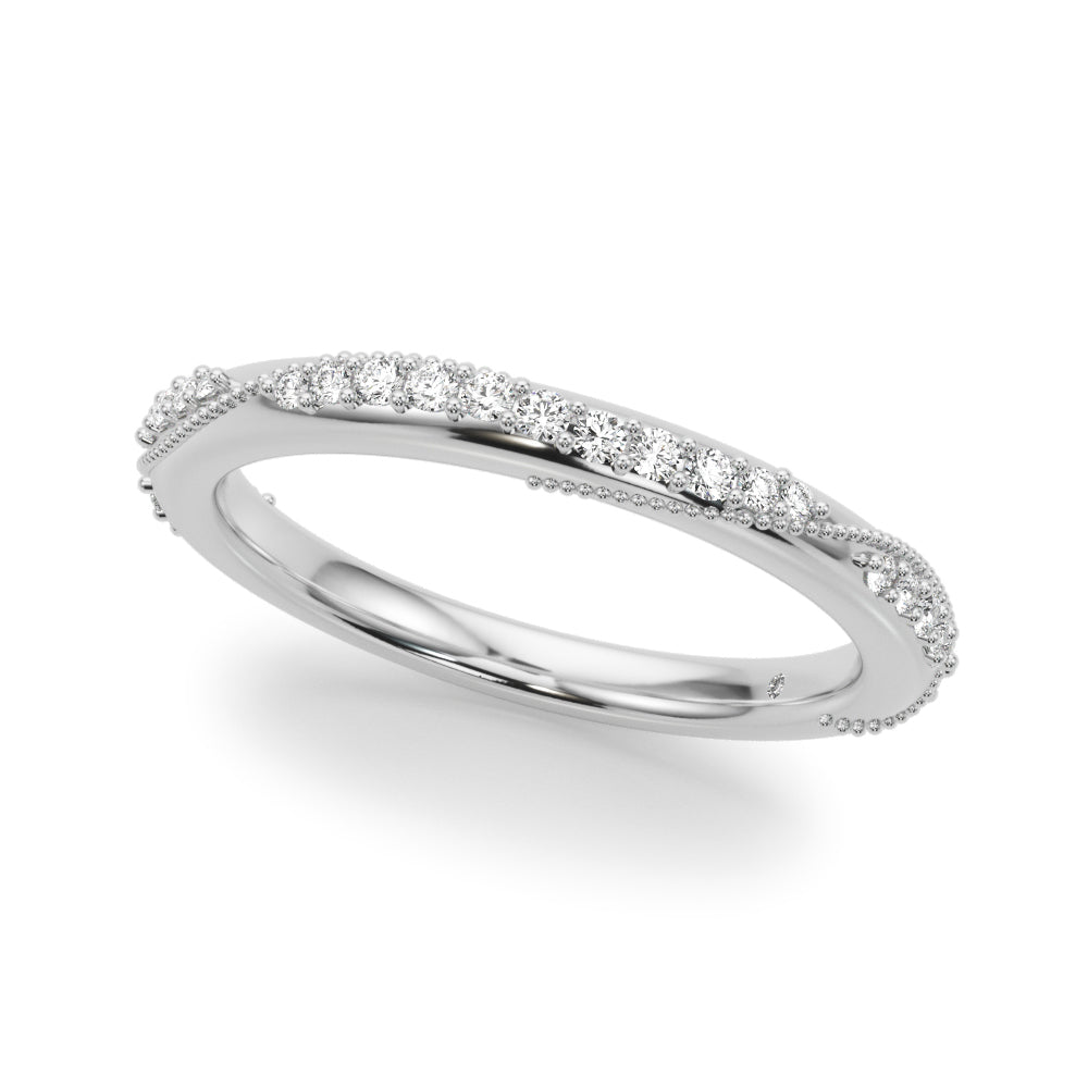 Twisting Contemporary Half Eternity Ring in Gold & Platinum