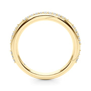 Twisting Contemporary Half Eternity Ring in Gold & Platinum