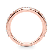 Twisting Contemporary Half Eternity Ring in Gold & Platinum