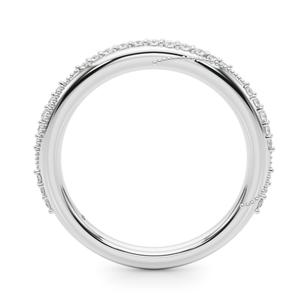 Twisting Contemporary Half Eternity Ring in Gold & Platinum