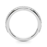 Twisting Contemporary Half Eternity Ring in Gold & Platinum