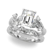 Crowned Center Round Diamond Engagement Ring â€” 10K/14K Gold & Platinum