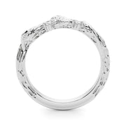 Accented Nature-Inspired Half Eternity Ring in Gold & Platinum