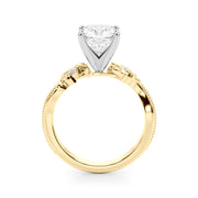 Graceful Center Engagement Ring Oval Diamond Engagement Ring â€” 10K/14K Gold & Platinum