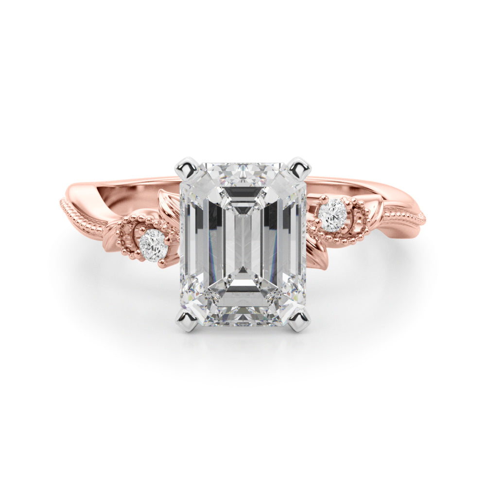 Graceful Center Engagement Ring Oval Diamond Engagement Ring â€” 10K/14K Gold & Platinum
