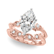 Graceful Center Engagement Ring Oval Diamond Engagement Ring â€” 10K/14K Gold & Platinum