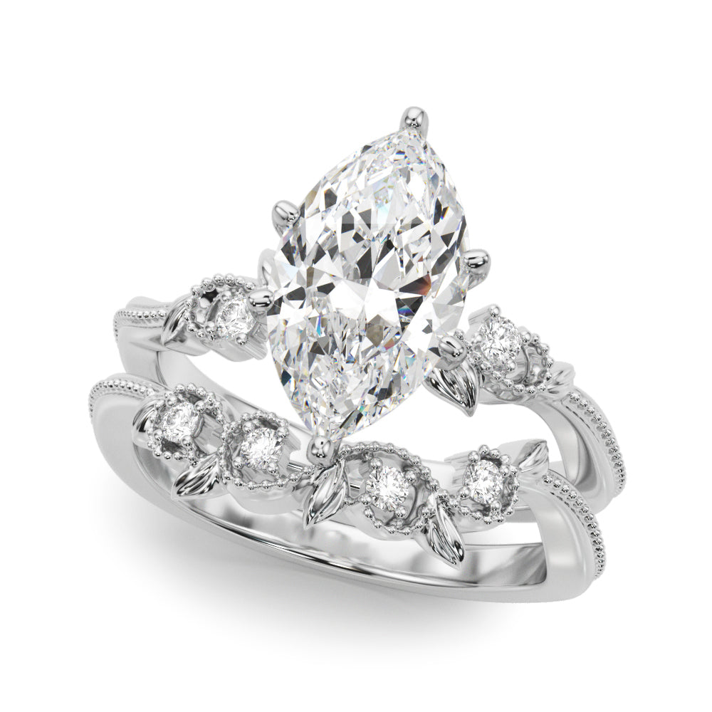Graceful Center Engagement Ring Oval Diamond Engagement Ring â€” 10K/14K Gold & Platinum