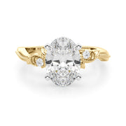 Graceful Center Engagement Ring Oval Diamond Engagement Ring â€” 10K/14K Gold & Platinum