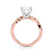 Graceful Center Engagement Ring Oval Diamond Engagement Ring â€” 10K/14K Gold & Platinum