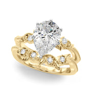 Graceful Center Engagement Ring Oval Diamond Engagement Ring â€” 10K/14K Gold & Platinum