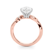 Graceful Center Engagement Ring Oval Diamond Engagement Ring â€” 10K/14K Gold & Platinum