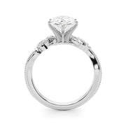 Graceful Center Engagement Ring Oval Diamond Engagement Ring â€” 10K/14K Gold & Platinum