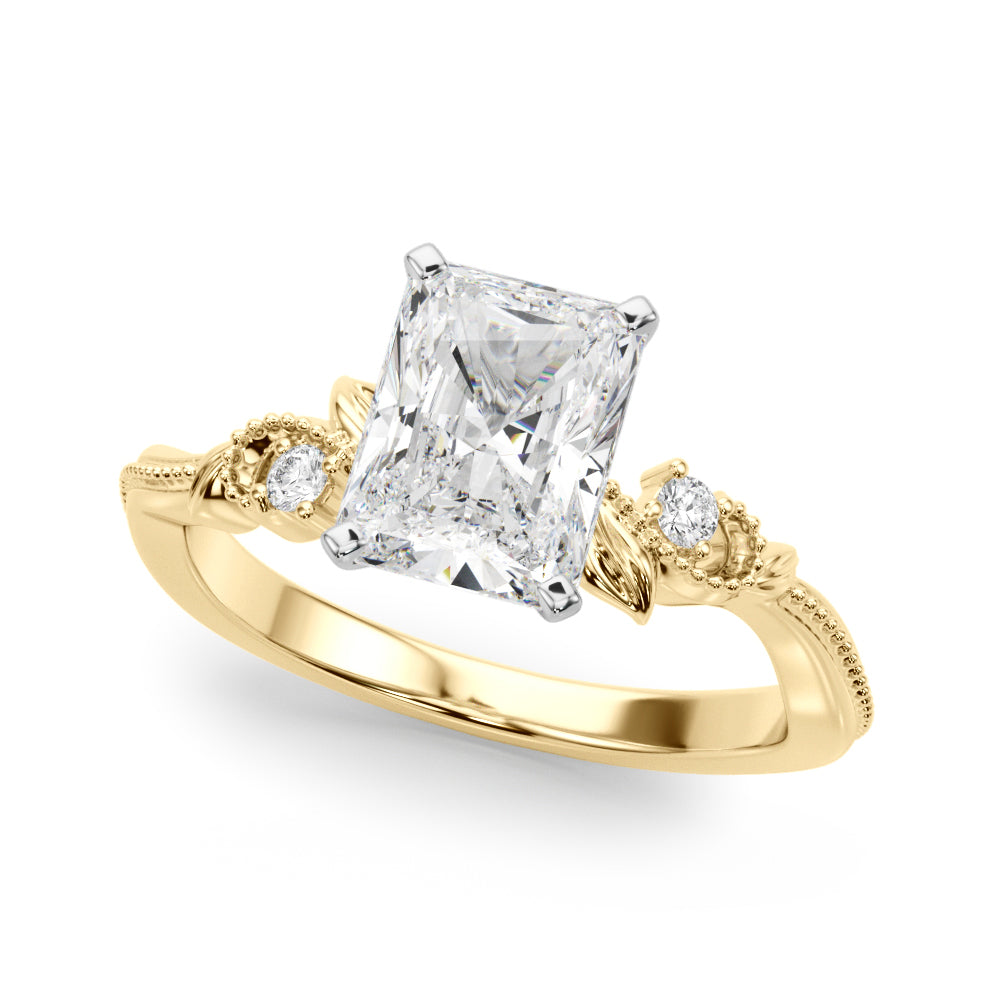 Graceful Center Engagement Ring Oval Diamond Engagement Ring â€” 10K/14K Gold & Platinum