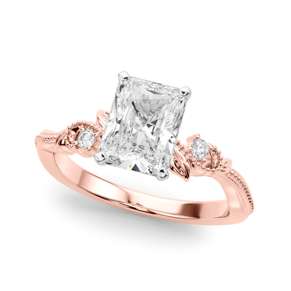 Graceful Center Engagement Ring Oval Diamond Engagement Ring â€” 10K/14K Gold & Platinum