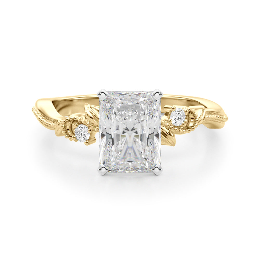 Graceful Center Engagement Ring Oval Diamond Engagement Ring â€” 10K/14K Gold & Platinum