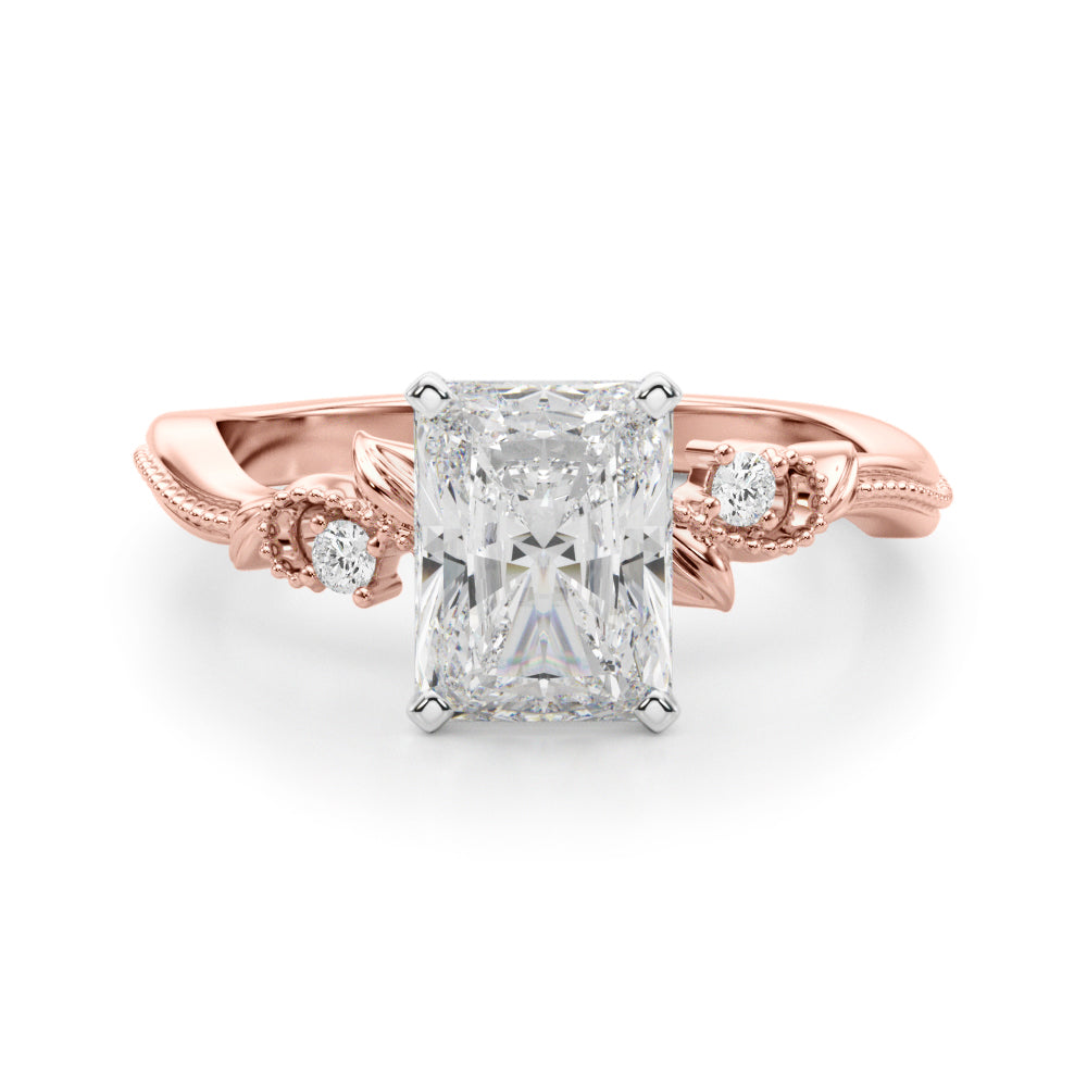 Graceful Center Engagement Ring Oval Diamond Engagement Ring â€” 10K/14K Gold & Platinum