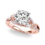 Statement Center Round Diamond Engagement Ring â€” 10K/14K Gold & Platinum