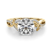 Statement Center Round Diamond Engagement Ring â€” 10K/14K Gold & Platinum