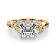 Statement Center Round Diamond Engagement Ring â€” 10K/14K Gold & Platinum