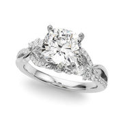 Statement Center Round Diamond Engagement Ring â€” 10K/14K Gold & Platinum