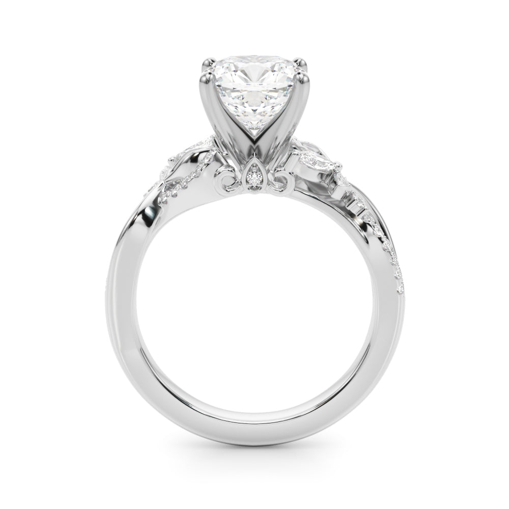 Statement Center Round Diamond Engagement Ring â€” 10K/14K Gold & Platinum
