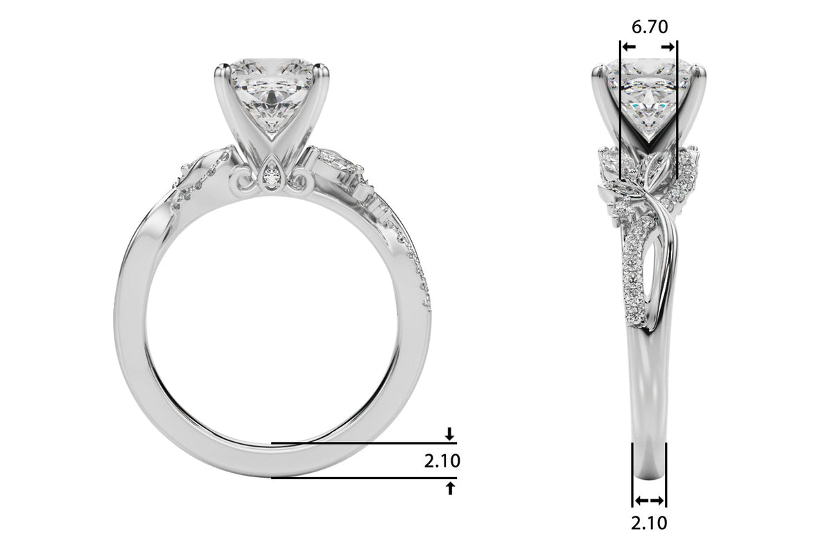 Statement Center Round Diamond Engagement Ring â€” 10K/14K Gold & Platinum