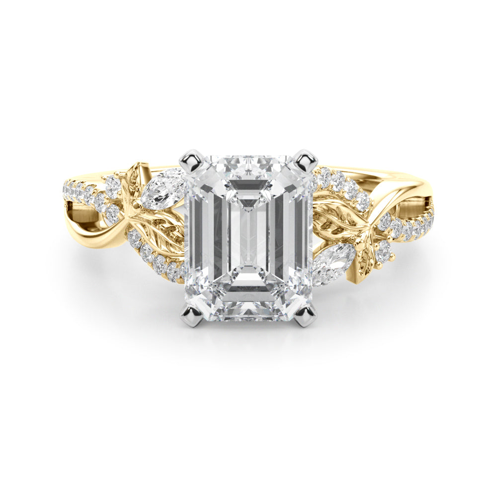 Statement Center Round Diamond Engagement Ring â€” 10K/14K Gold & Platinum