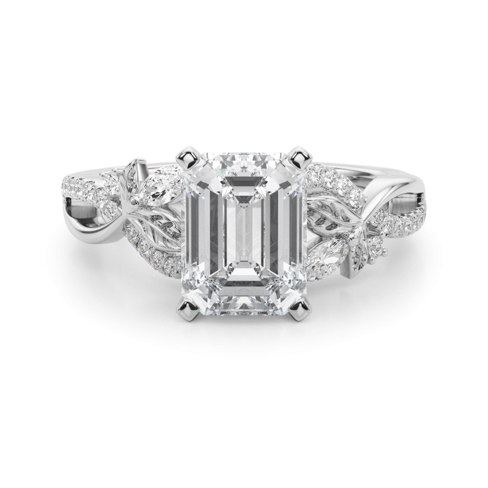 Statement Center Round Diamond Engagement Ring â€” 10K/14K Gold & Platinum
