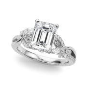 Statement Center Round Diamond Engagement Ring â€” 10K/14K Gold & Platinum