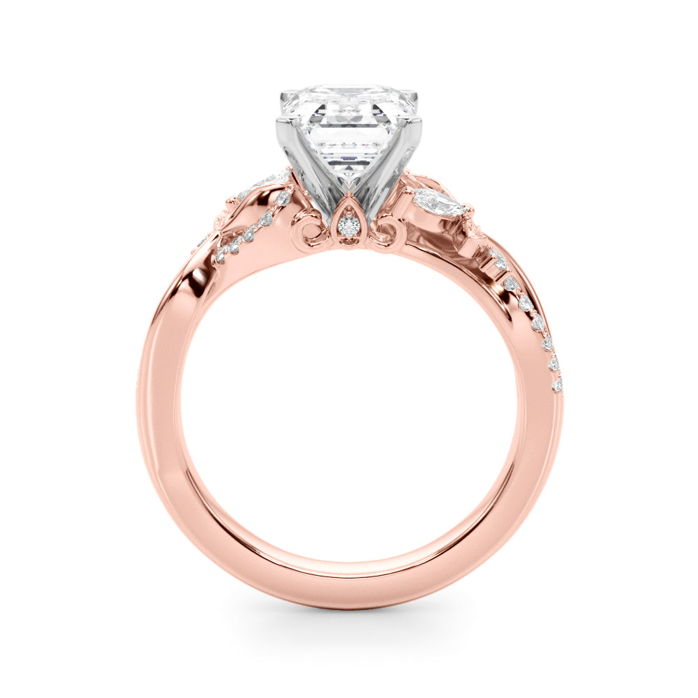 Statement Center Round Diamond Engagement Ring â€” 10K/14K Gold & Platinum