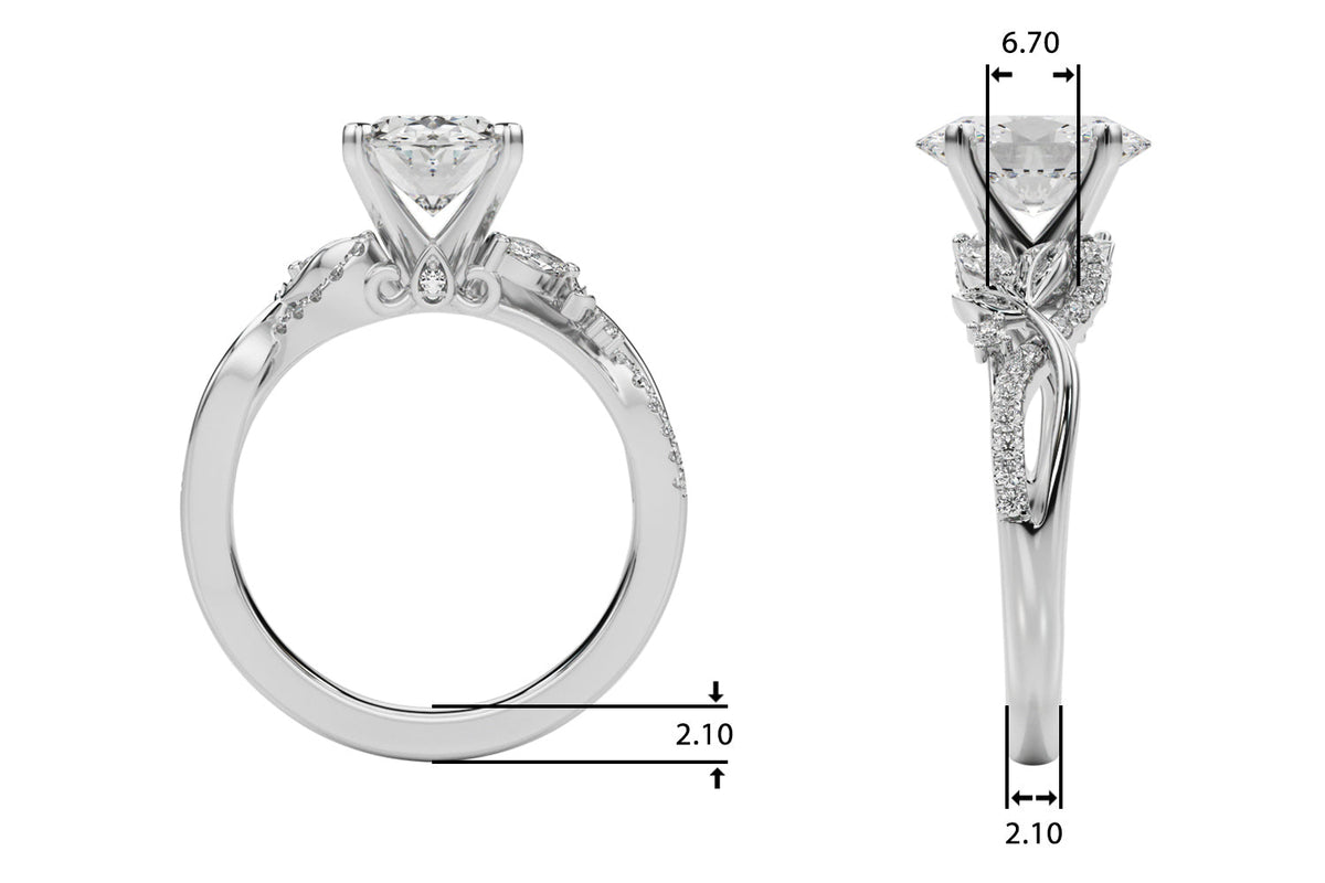Statement Center Round Diamond Engagement Ring â€” 10K/14K Gold & Platinum